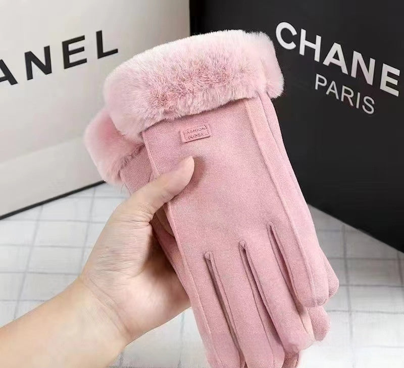 Gants chaud velours élegants - Protection contre le froid
