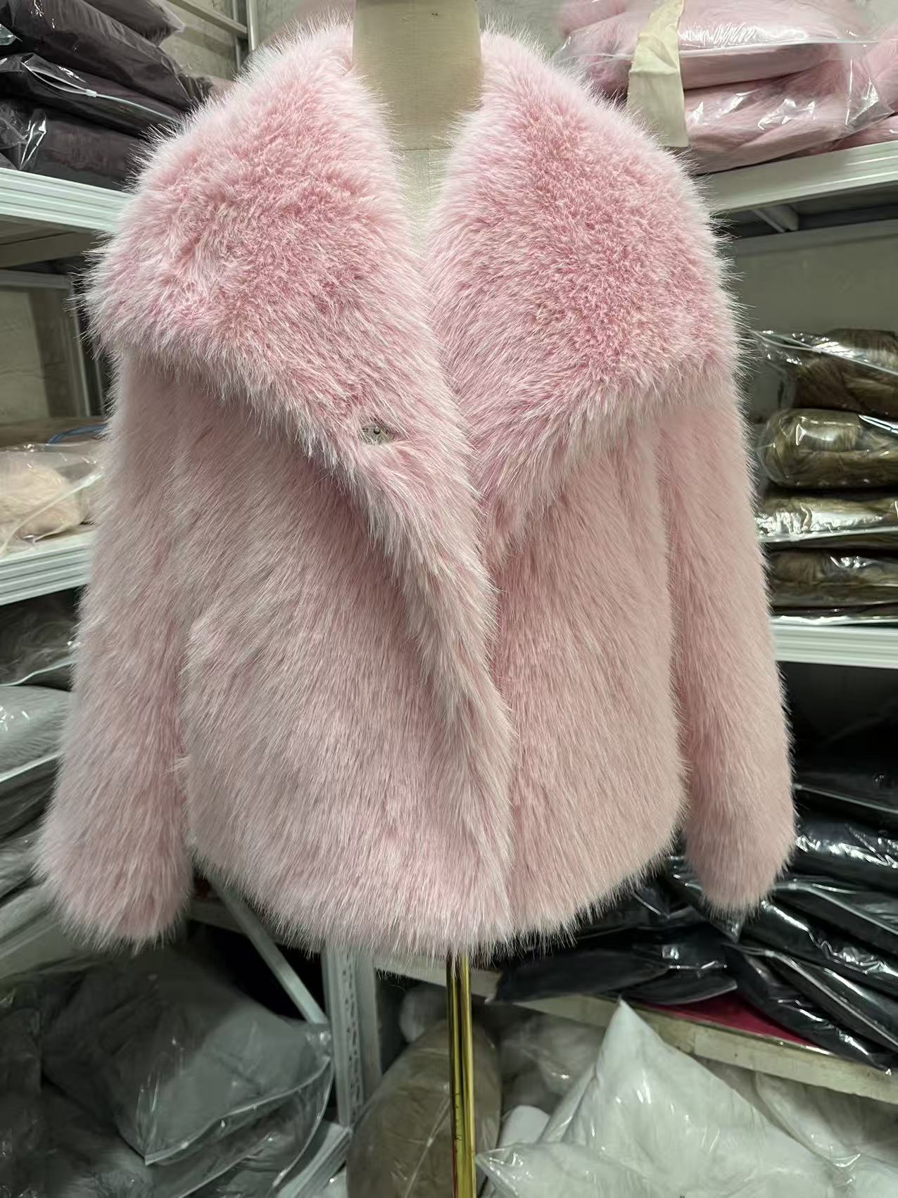 jacket fourrure manches longues -stylée et urbain