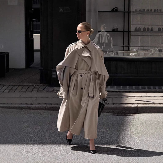 Manteau-trench khaki - urbain et décontracté
