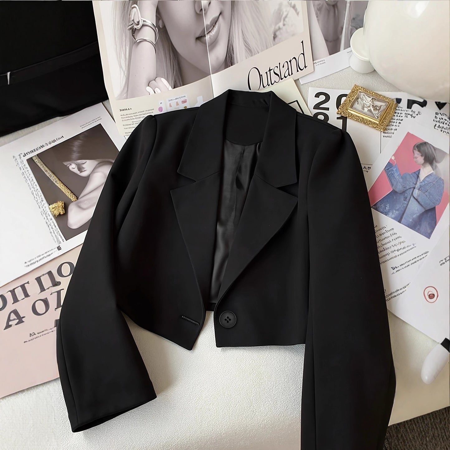 Blazer noir court - stylé urbain