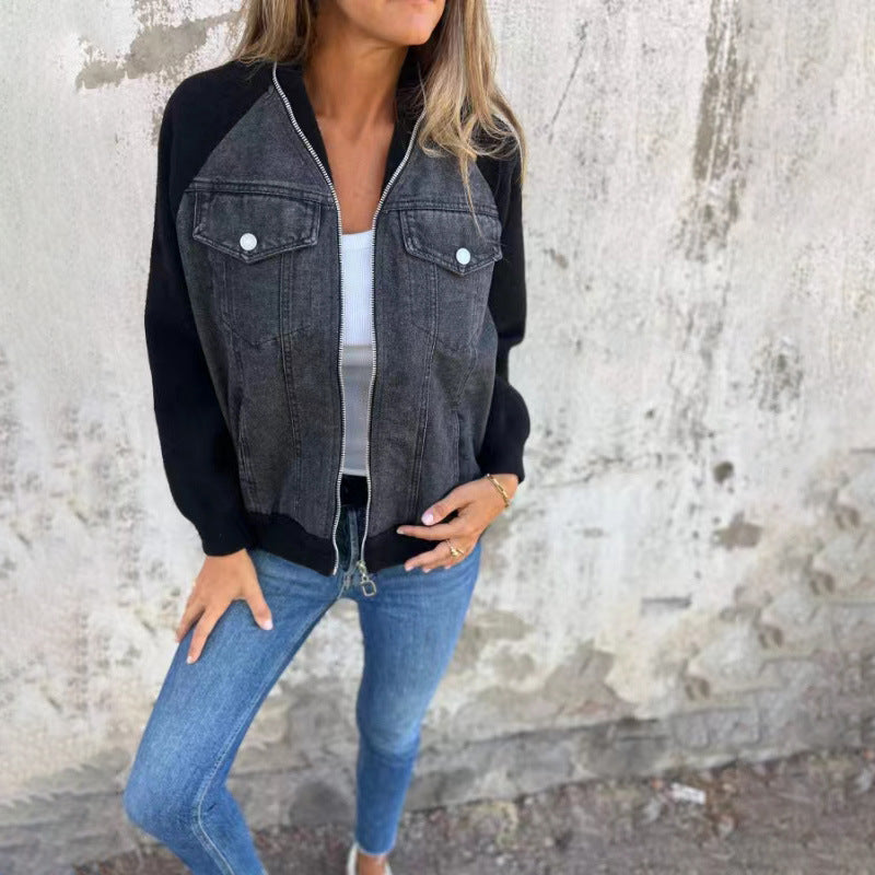Veste en denim patchwork – Casual Chic