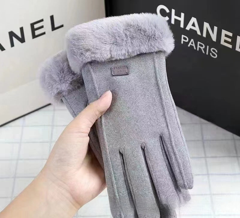 Gants chaud velours élegants - Protection contre le froid