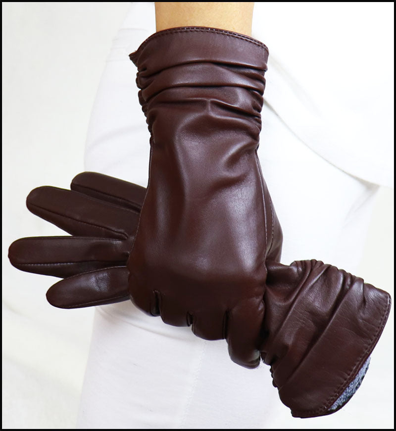 Gants en cuir étendu classy