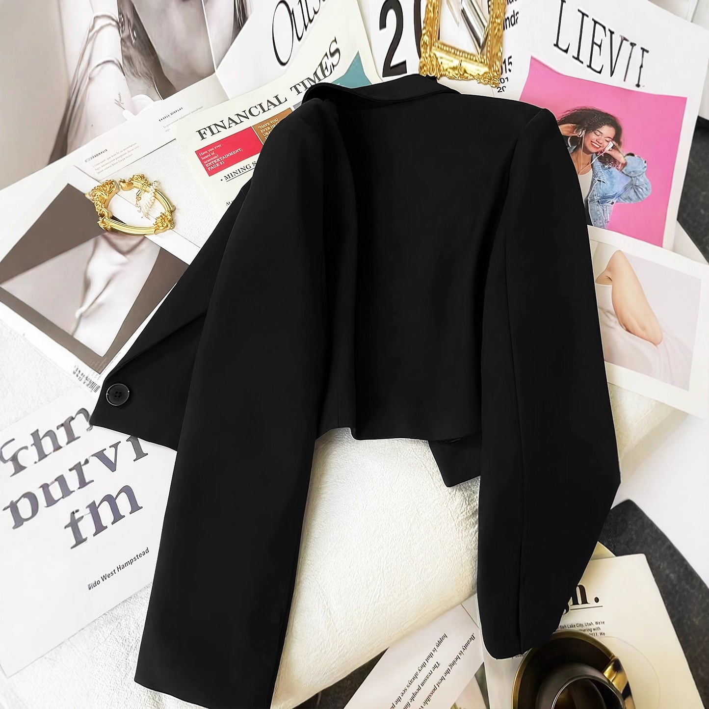 Blazer noir court - stylé urbain